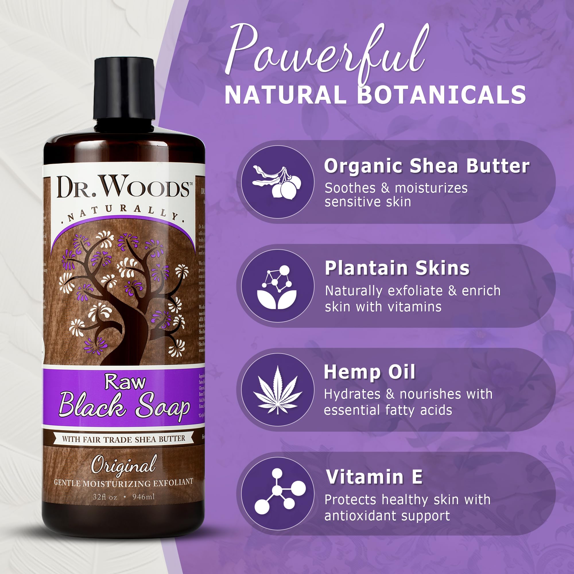Dr. Woods Exfoliant doux – image, exfolie en douceur pour une peau lisse.