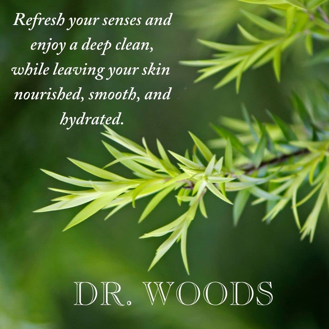 Dr. Woods Savon Castile à l'arbre à thé—texture légère pour le corps.
