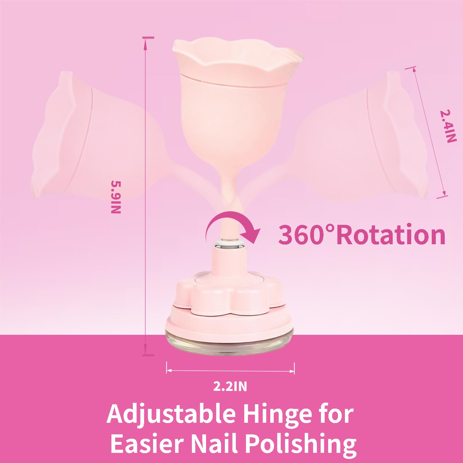 Porte-vernis DR.YYDF rose, incline anti-déversement pour utiliser les dernières gouttes