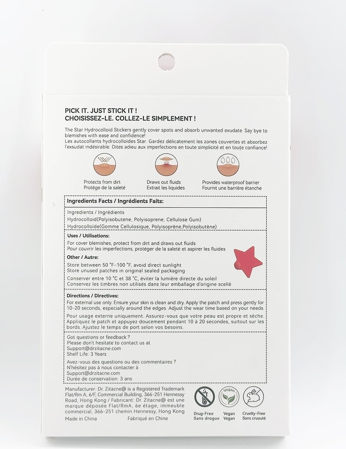 Absorption des excès grâce à l'hydrocolloïde, usage nocturne.