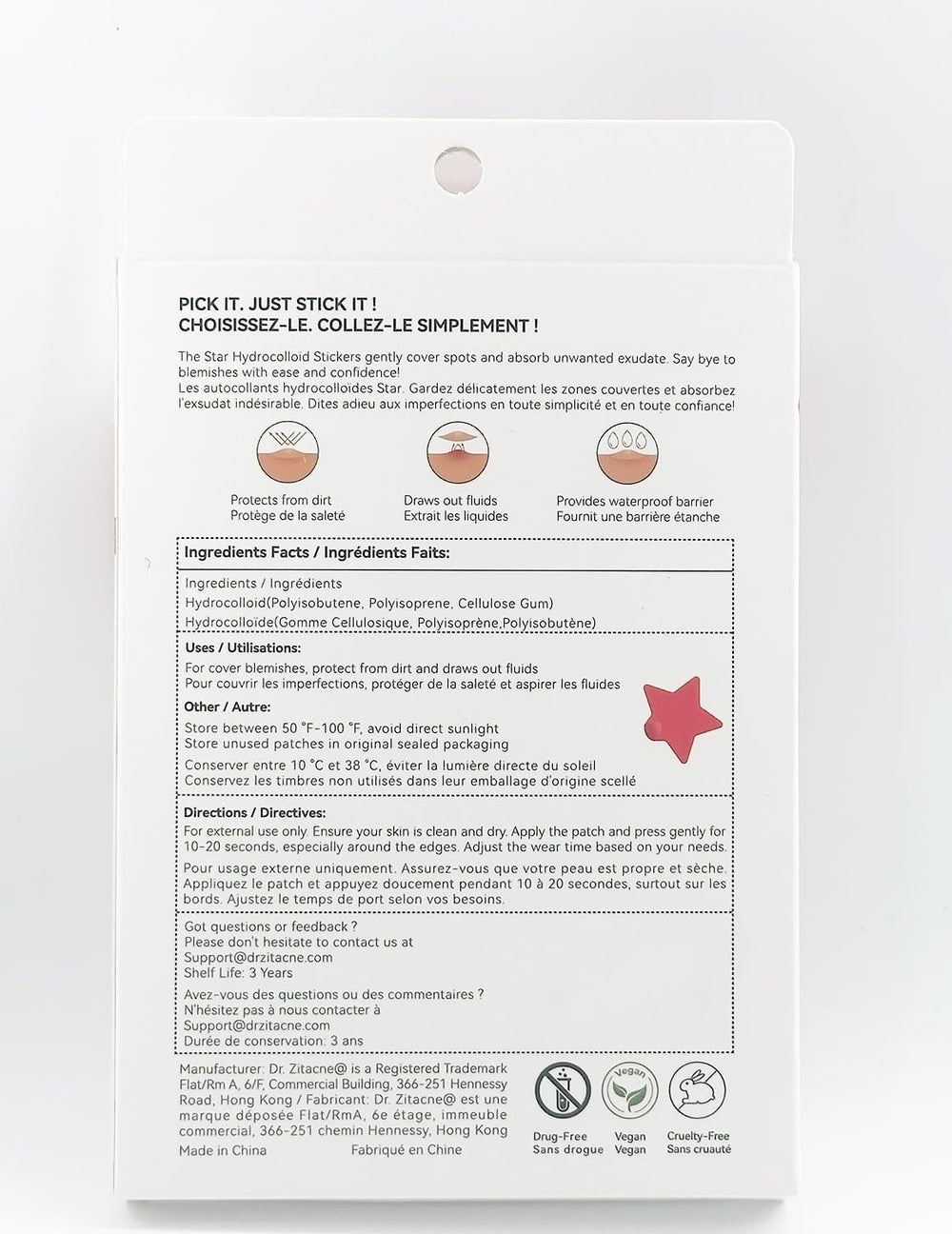 Absorption des excès grâce à l'hydrocolloïde, usage nocturne.