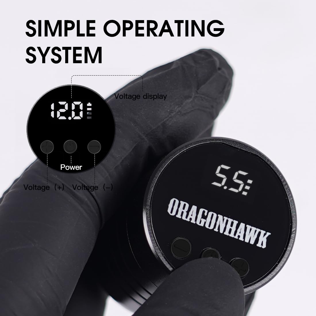 Dragonhawk clip RCA connecté au stylo pour alimentation continue.