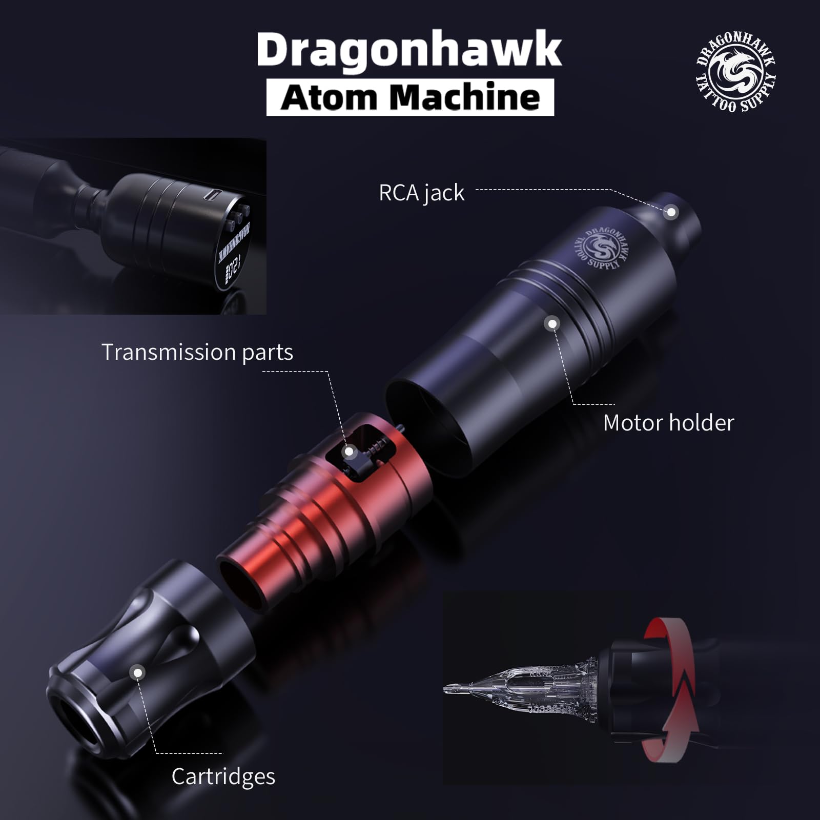 Dragonhawk trousse accessoires tatouage facilite l’installation et l’organisation.