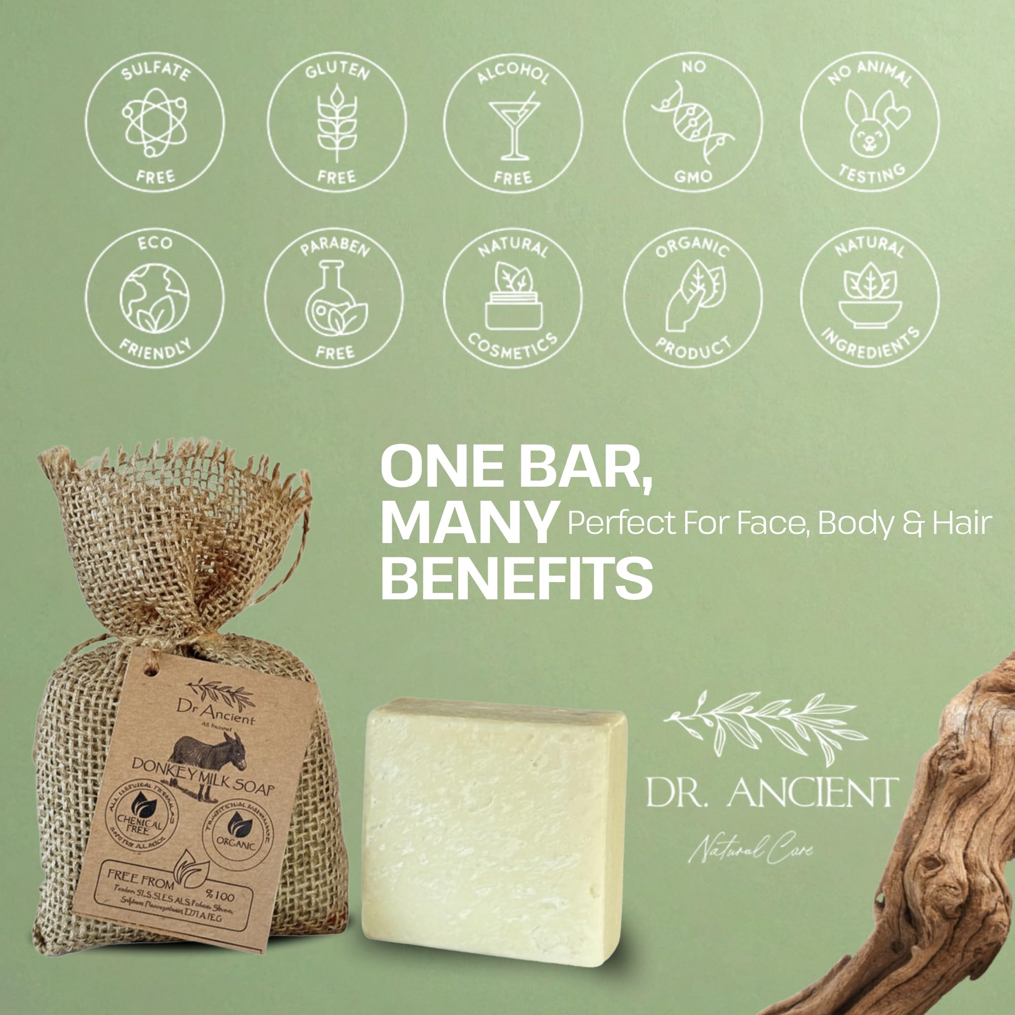Dr.Ancient Savon lait d’âne – Douche quotidienne en douceur.