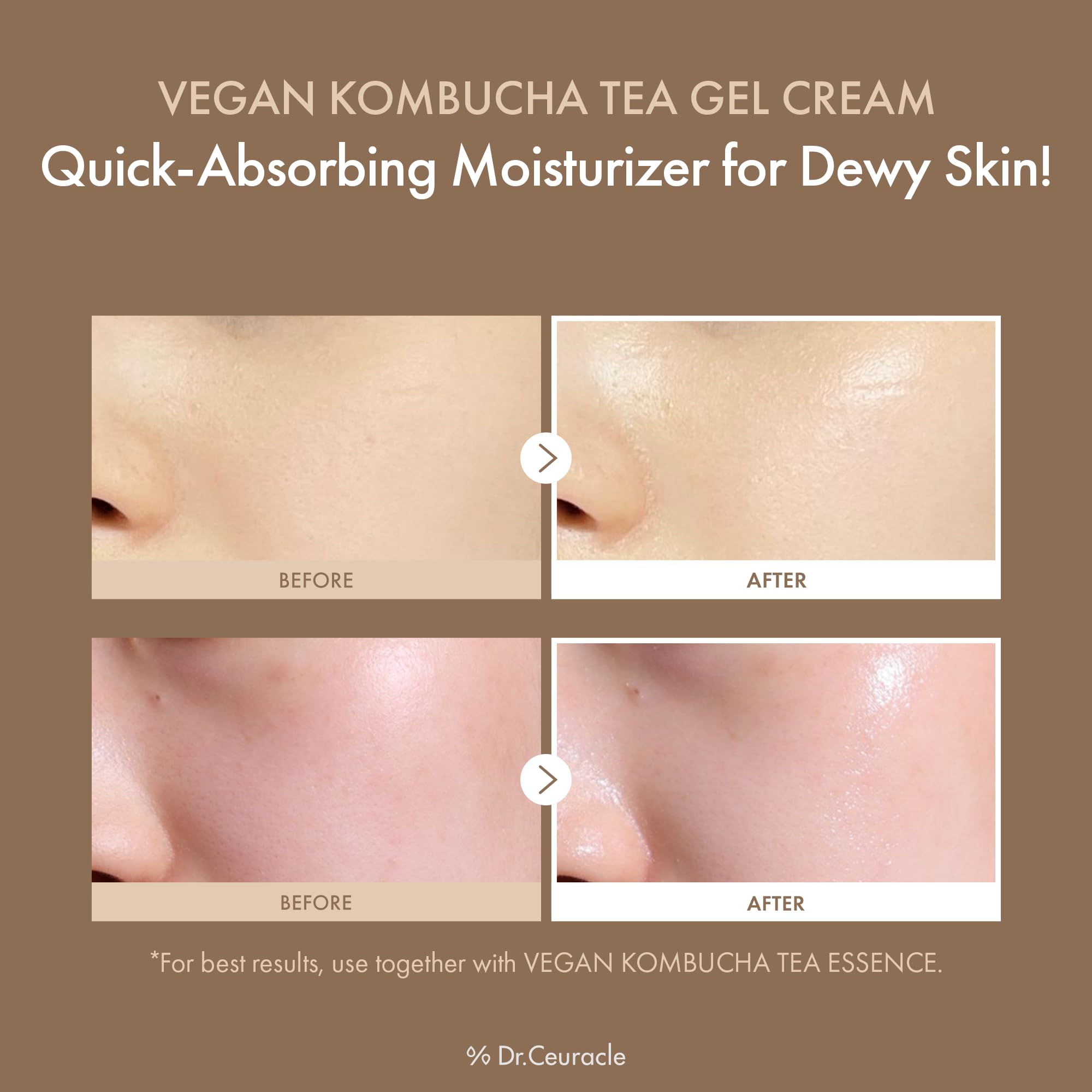 Texture gel aqueux sur le visage, Dr.Ceuracle hydrate rapidement.