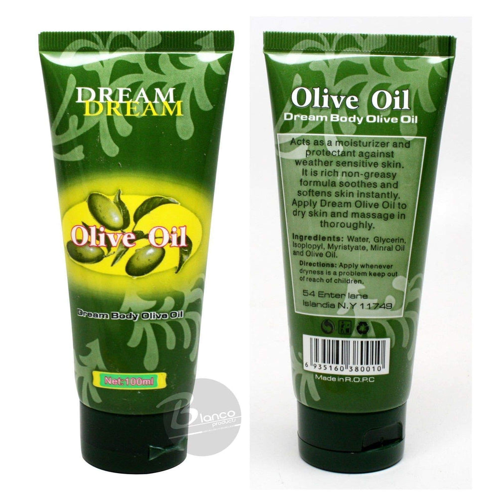 Dream Body Huile d'Olive: etiquette claire pour une utilisation quotidienne.