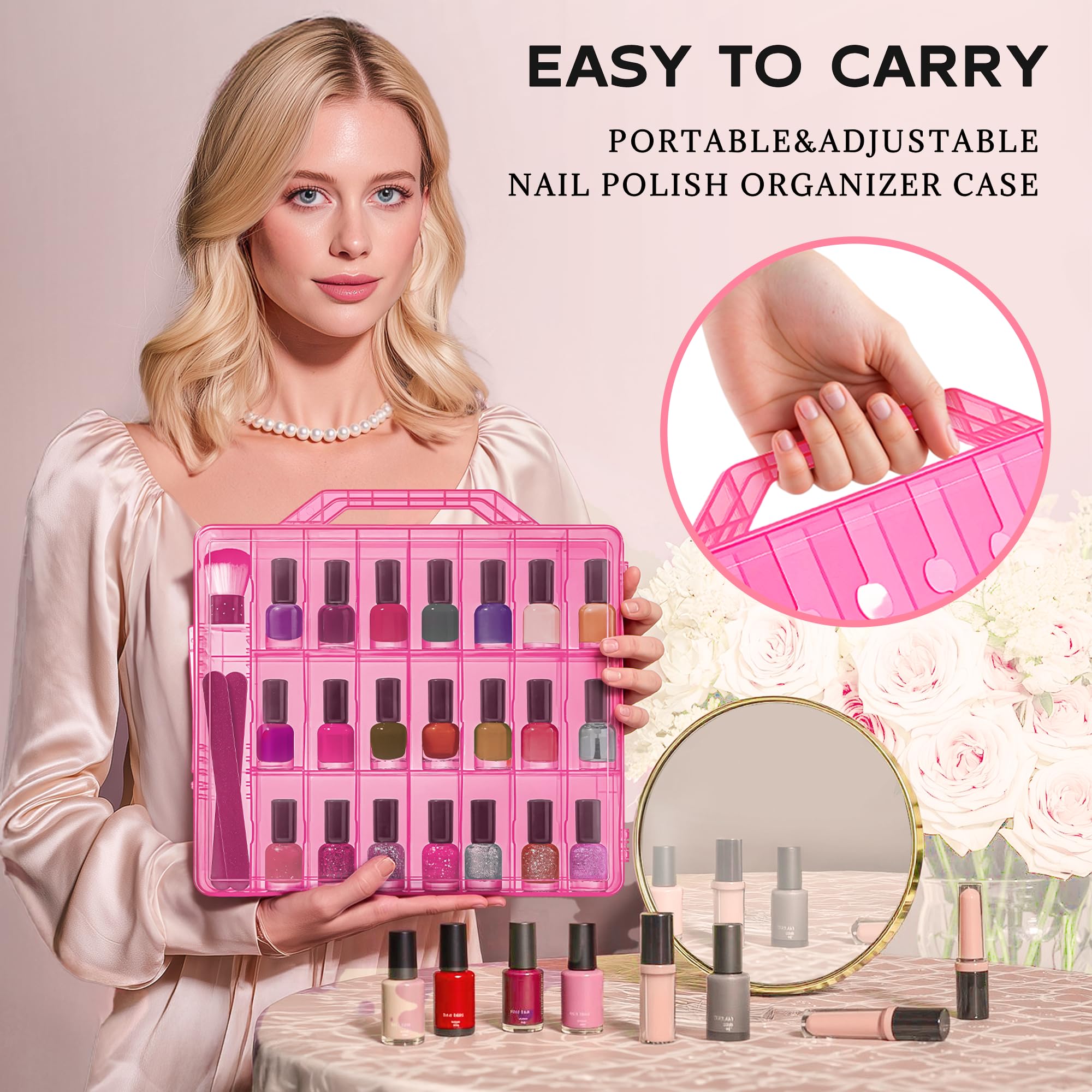DreamGenius rangement compact 48 vernis visibles sur le comptoir