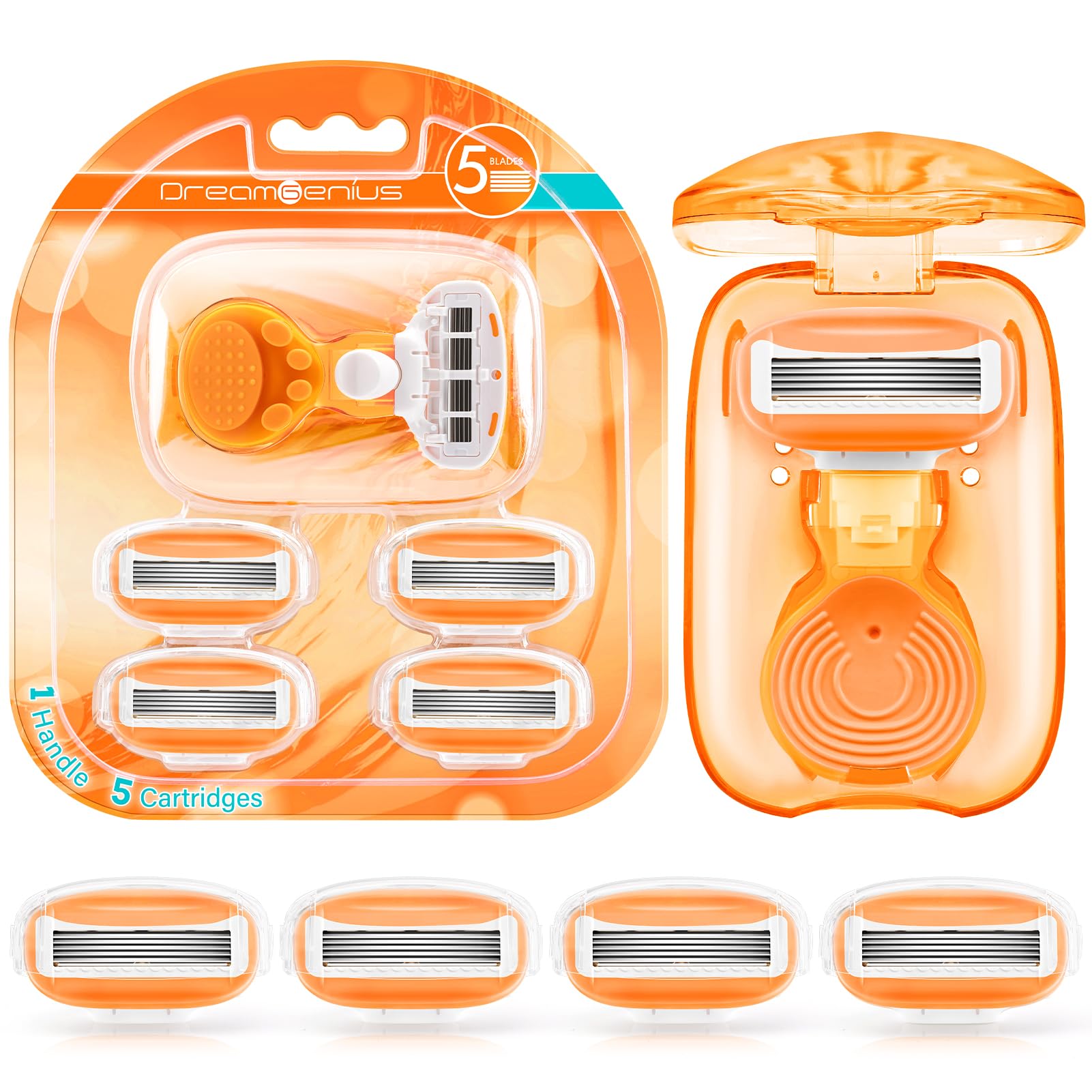 Rasoir DreamGenius voyage, poignee en silicone antidérapante pour une prise sûre