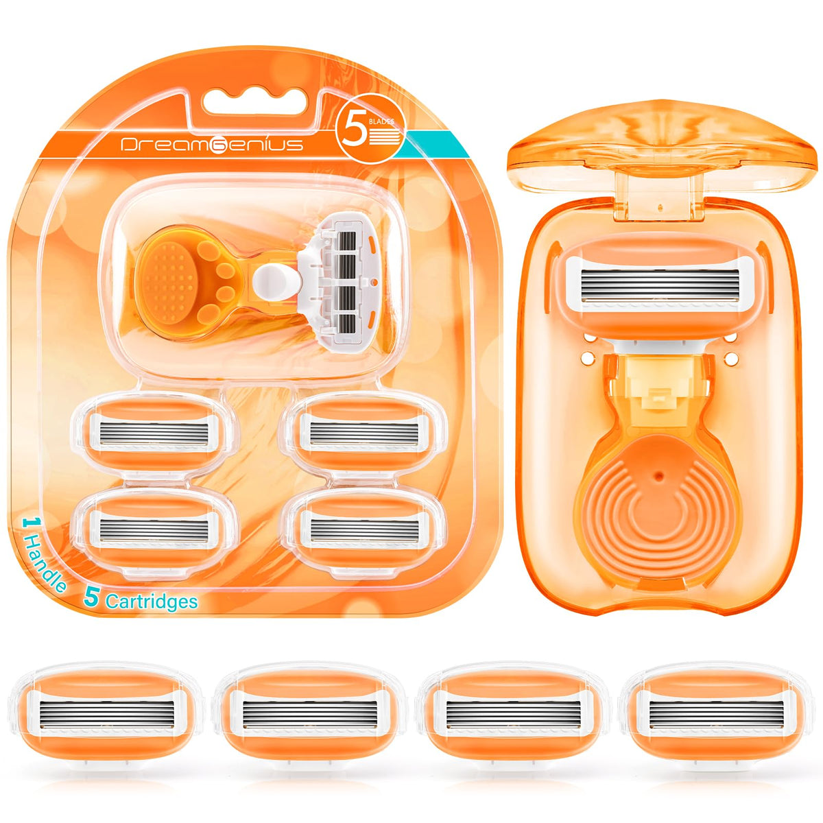 Rasoir DreamGenius voyage, poignee en silicone antidérapante pour une prise sûre