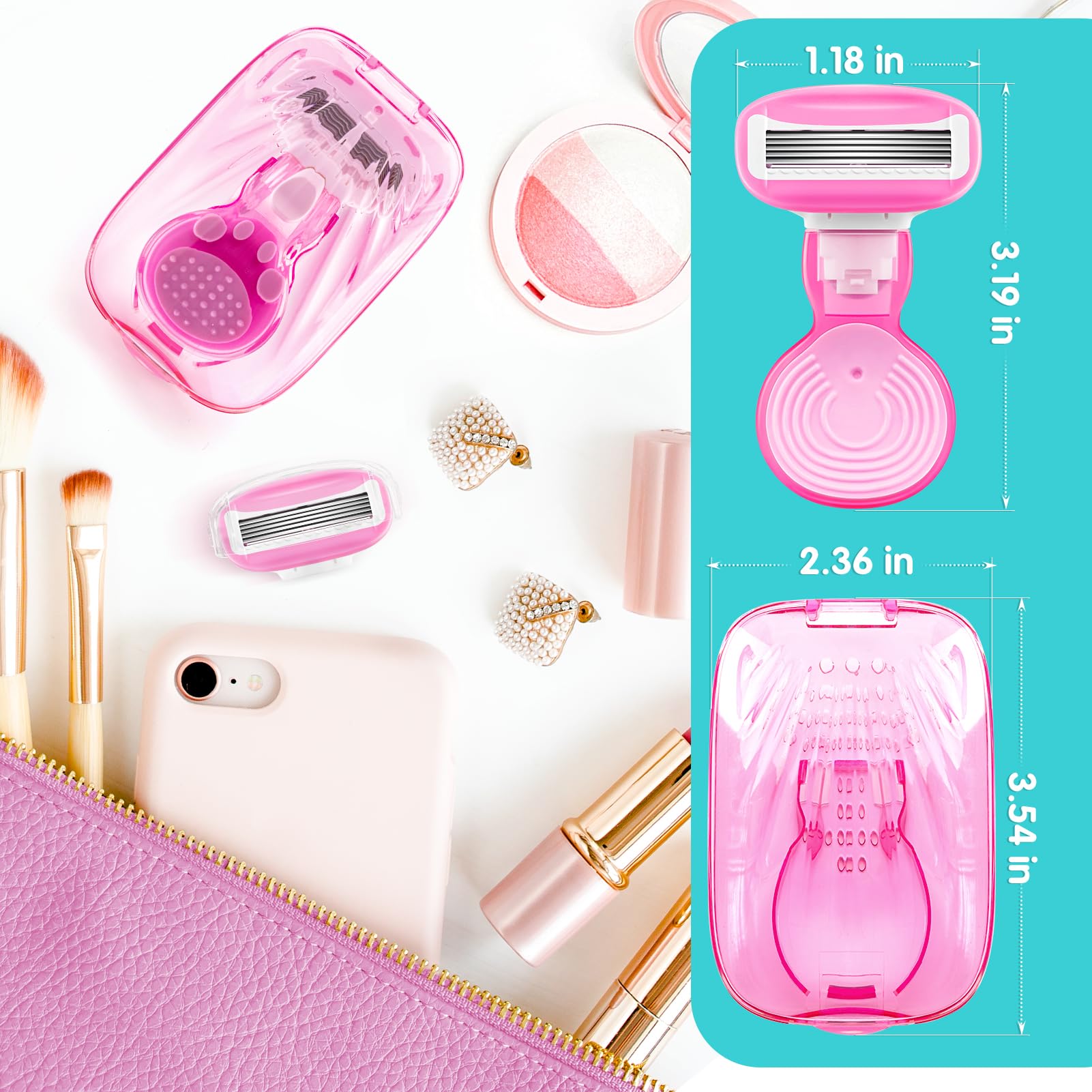 Rasoir DreamGenius rose poudré, élégant et pratique en voyage.