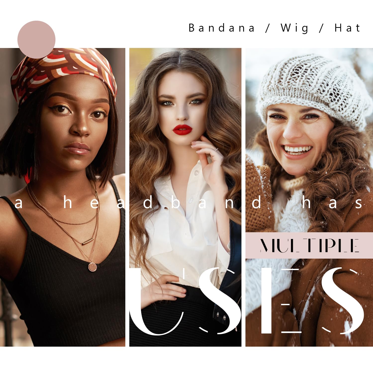 Dreamlover Wig Grip Band arrière étroit brun foncé friction renforcée sécurité.