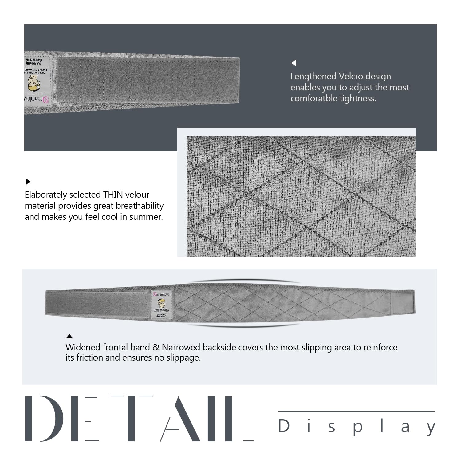 Dreamlover Bande grip avec coutures rhombus design pour un style soigné.
