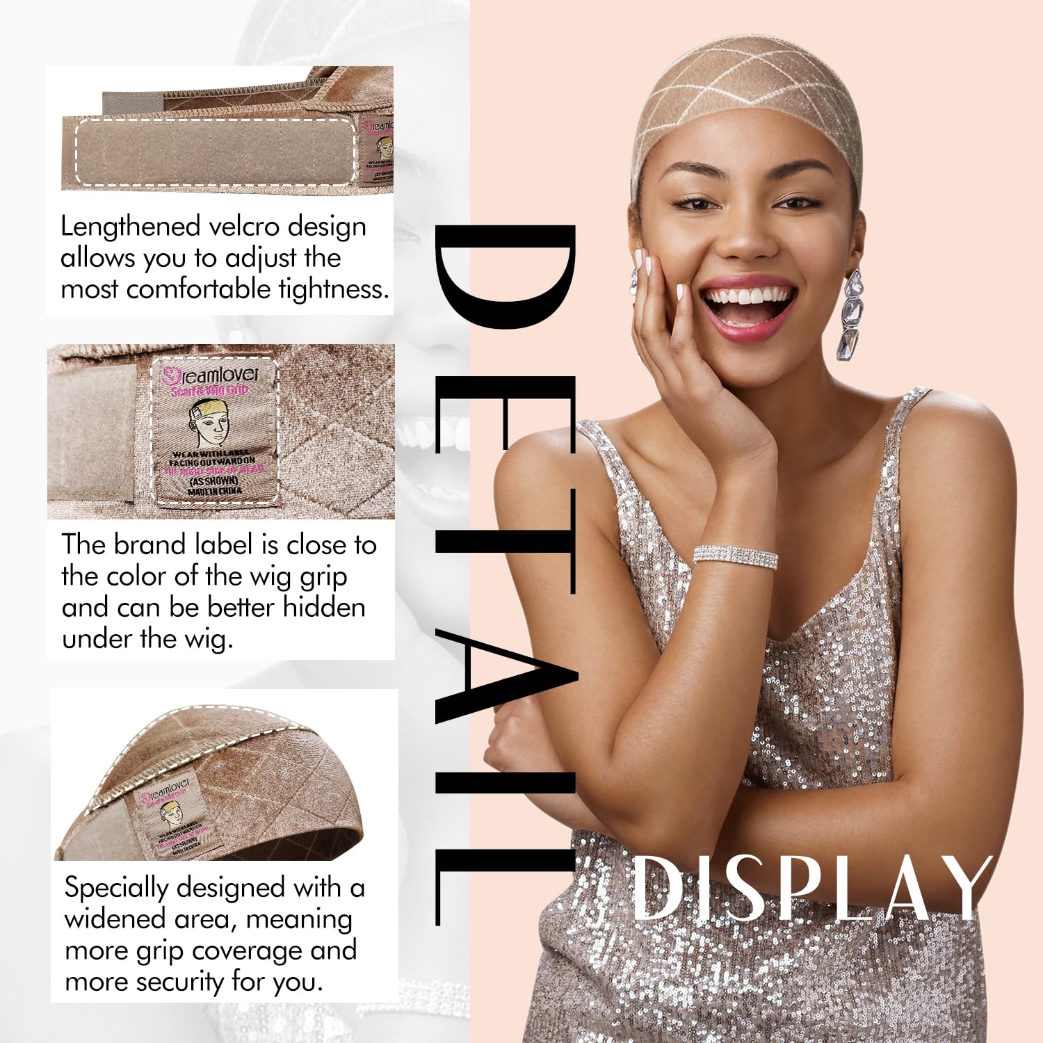 Dreamlover bandeau adhérence renforcée pour perruques à dentelle frontale.
