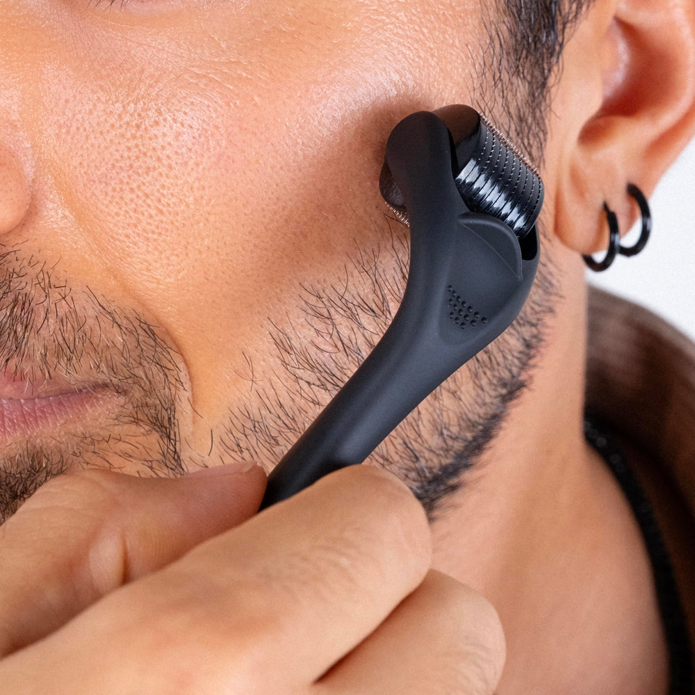 Dremenester Derma Roller pour la barbe, favoriser la texture et l’apparence.