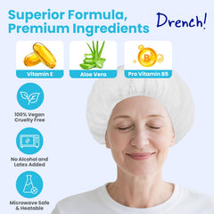 Drench! Medical cap-shampoing Vitamine E pour soin capillaire léger.