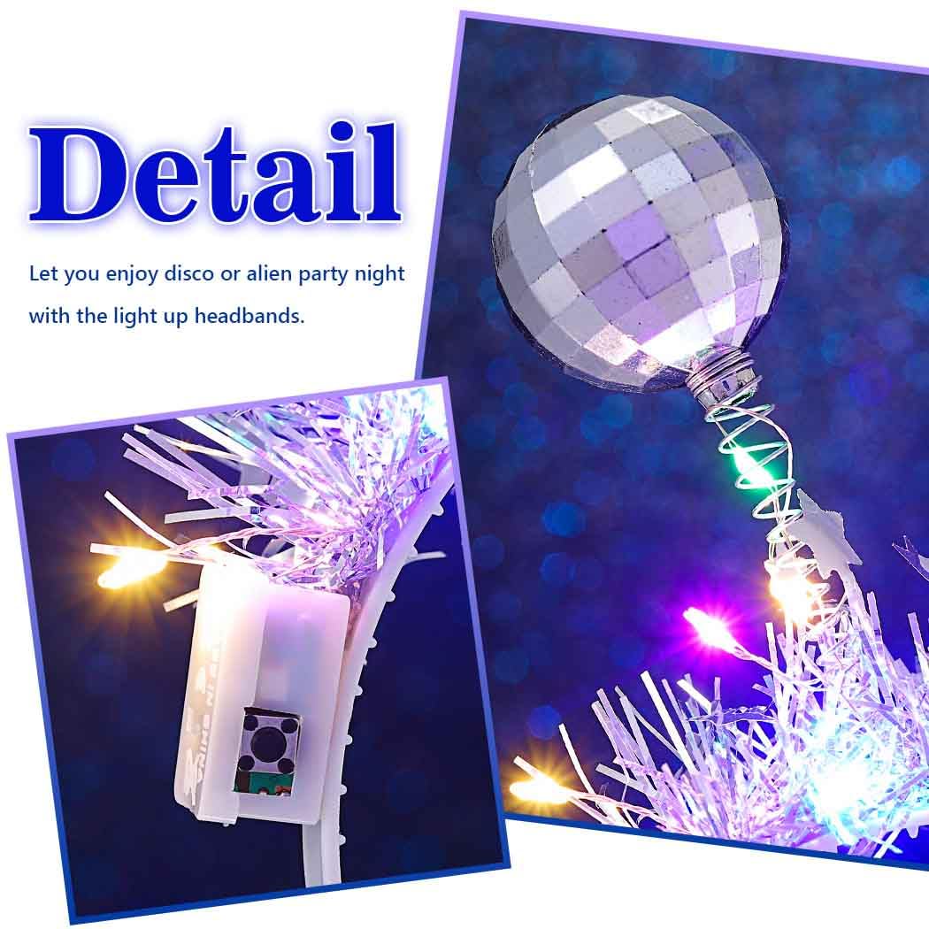 DRESBE bandeau-cheveux lumineux cosplay argent, parfait pour cosplay et performances.