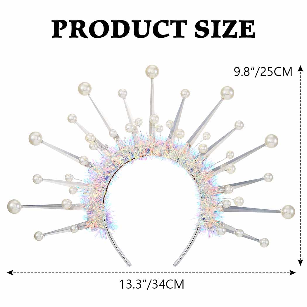 DRESBE couronne-perles-led pose-soirée, accessoire glamour pour événements