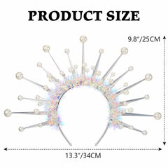 DRESBE couronne-perles-led pose-soirée, accessoire glamour pour événements