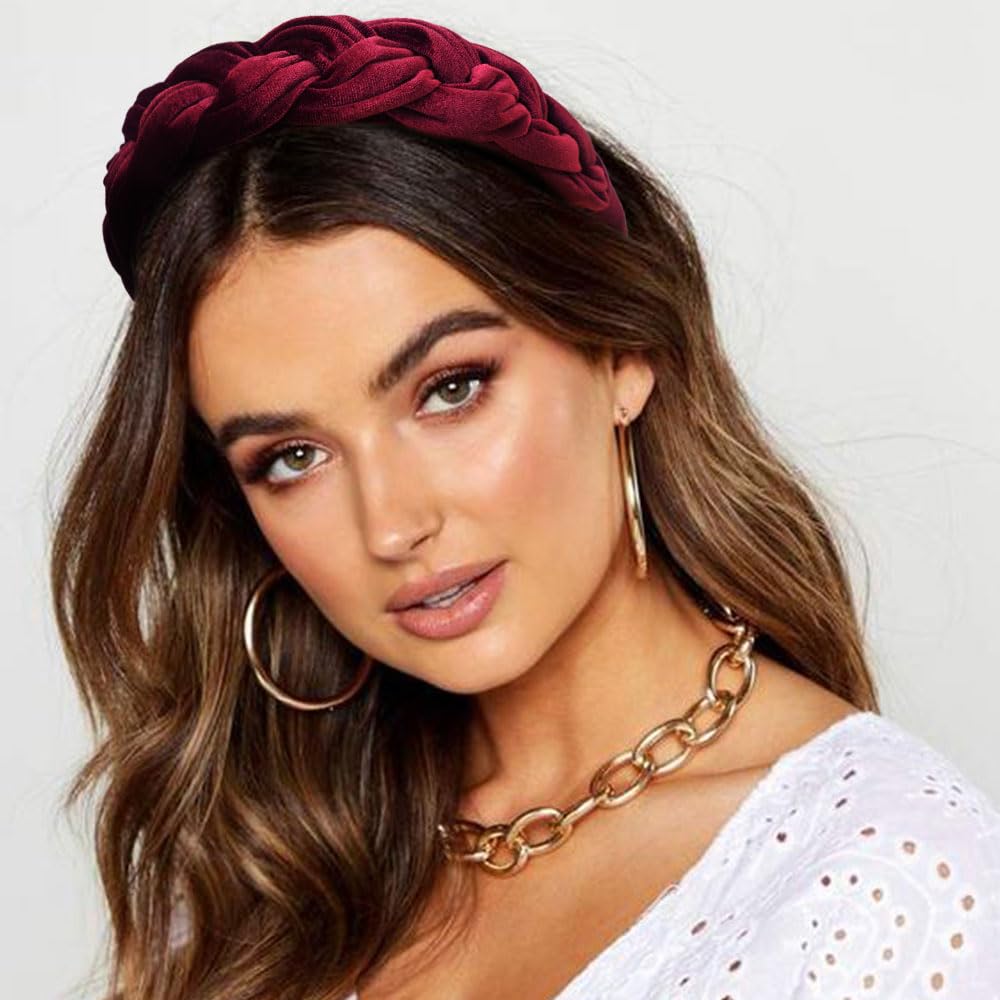 Bandeau velours tressé DRESHOW mauve, léger et extensible pour sport léger
