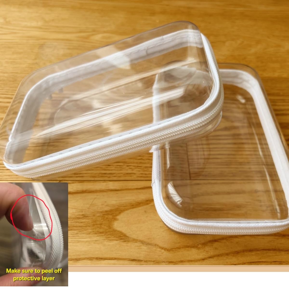 Dressica coffret transparent zippé, rangement rapide pour accessoires et cosmétiques.