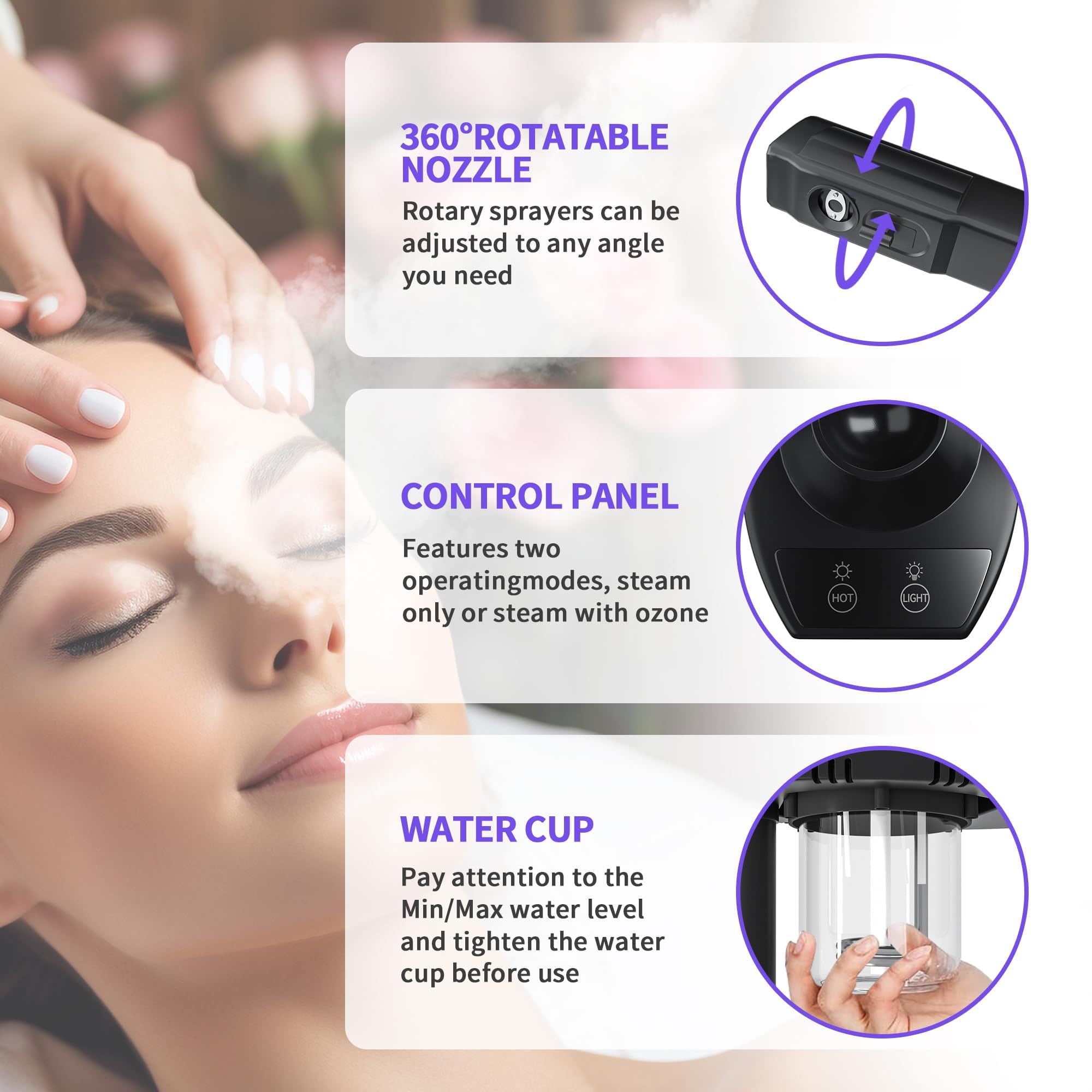 Dress Vous vaporisateur-visage réservoir-eau-600ml, session prolongée.