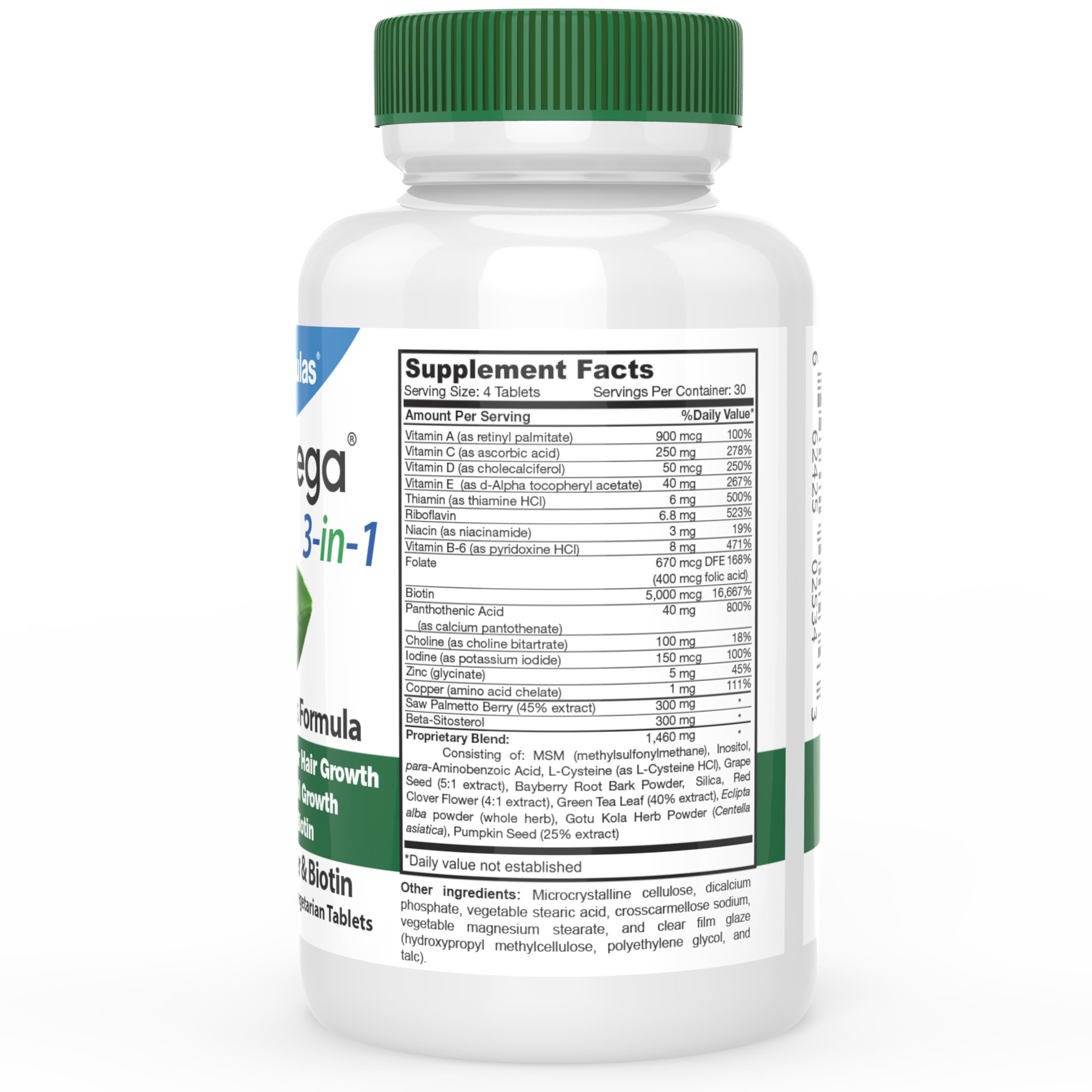 DrFormulas HairOmega – tablettes biotine 5000mcg, favorise la force des cheveux et des ongles.