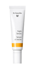 Sérum nocturne Dr. Hauschka: bouteille élégante et étiquette, soin sans huile.