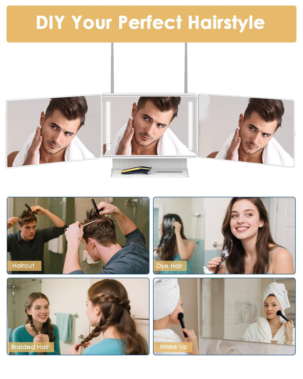 Design moderne et durable du miroir Dripex pour votre espace beauté.
