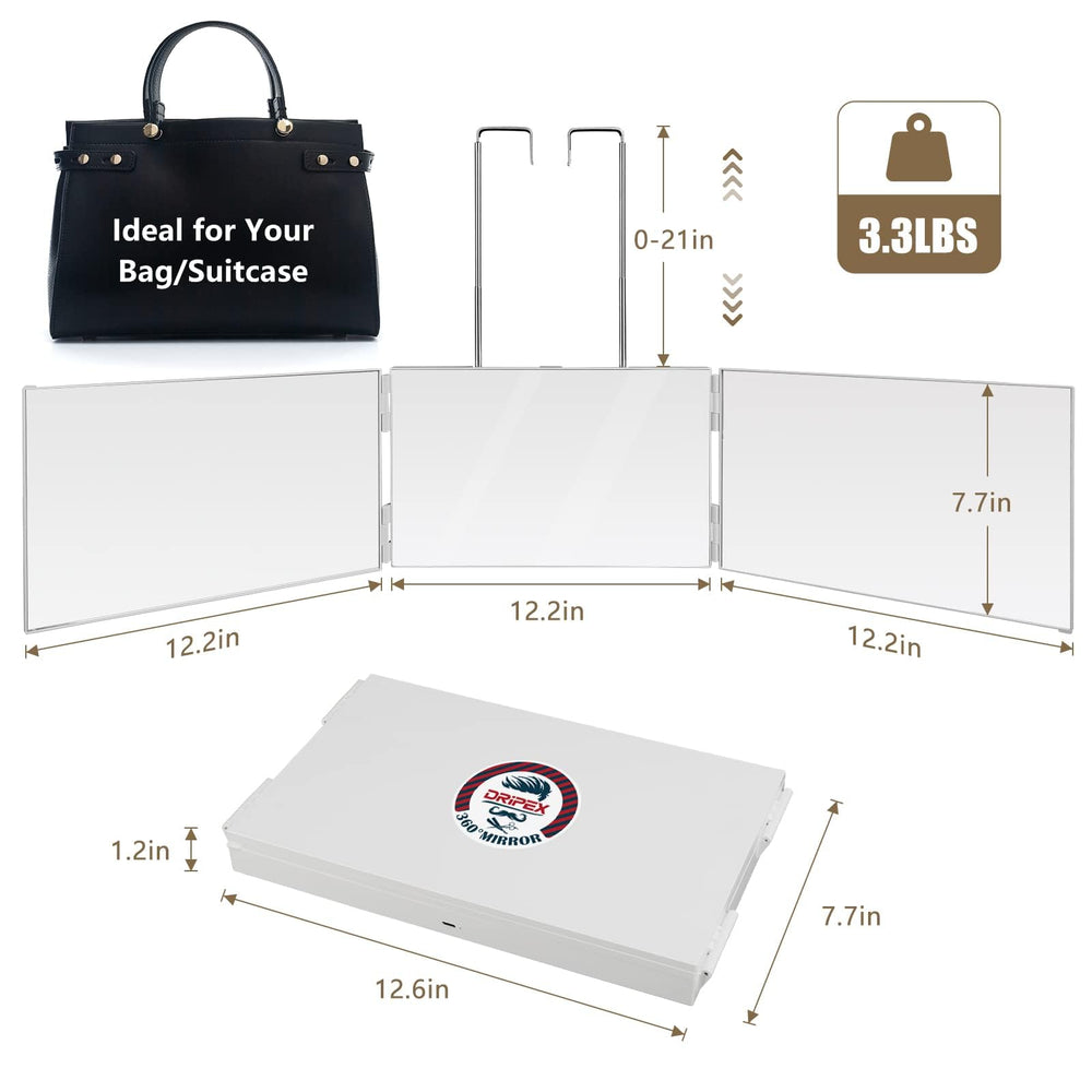 Miroir Dripex avec logo coloré résistant aux rayures pour un style durable.
