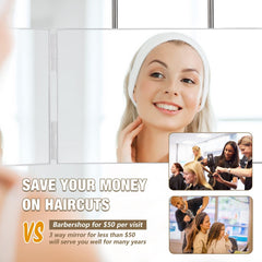 Miroir Dripex multifonctions pour maquillage et rasage à domicile.