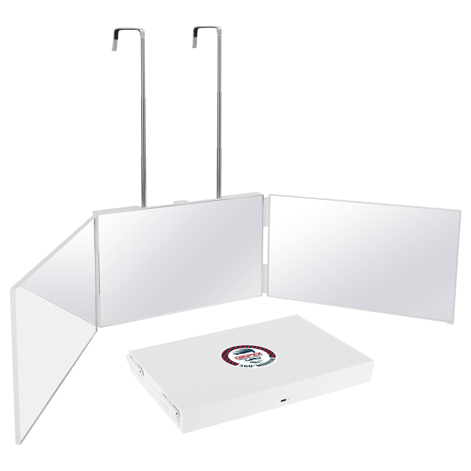 Miroir Dripex pliable et compact pour rangement facile.