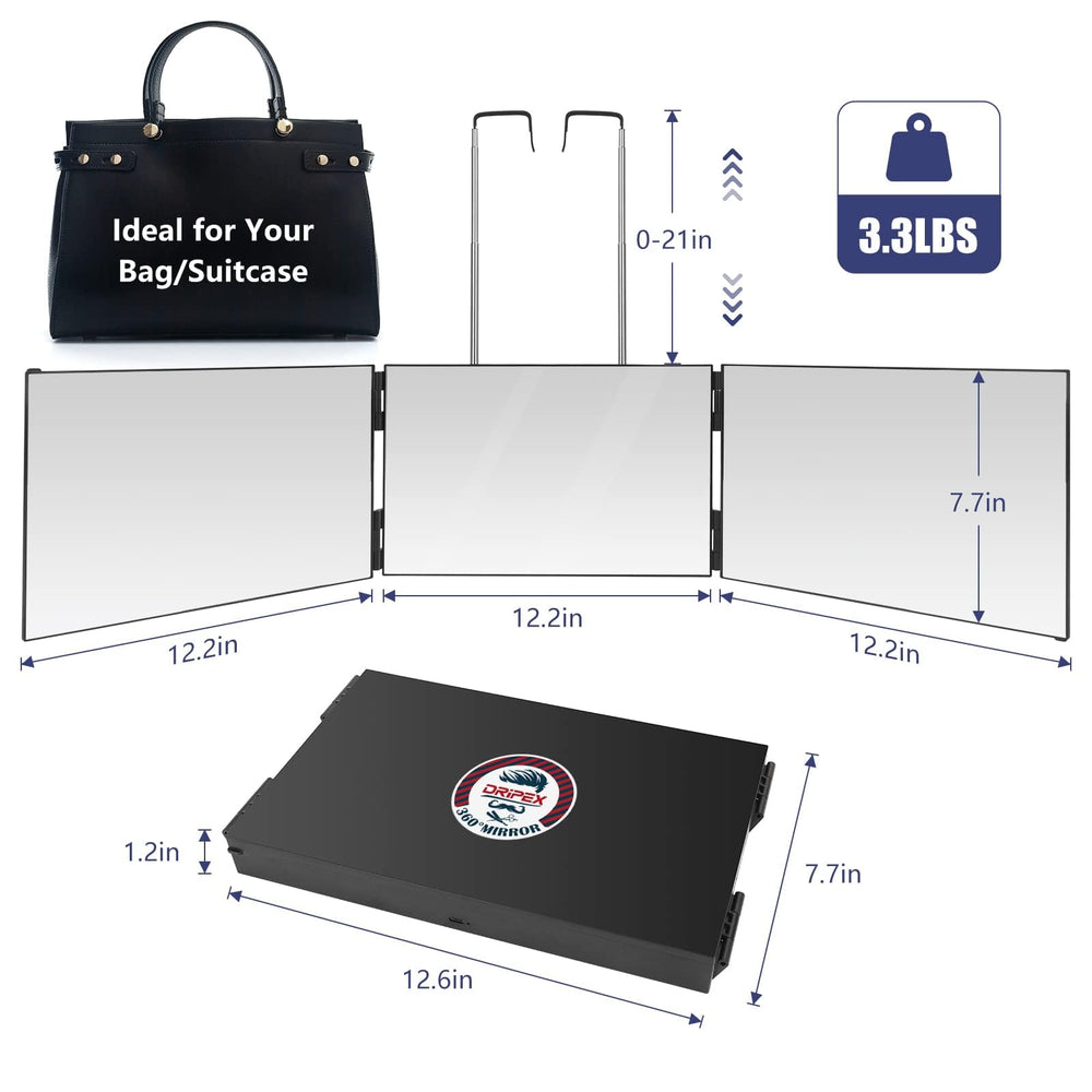 Miroir Dripex posé sur bureau pour maquillage et coiffure