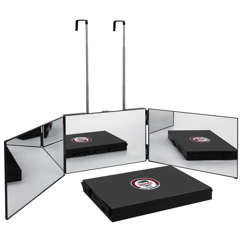 Miroir Dripex tri-pli 3 voies avec vue 360 pour coiffure précise