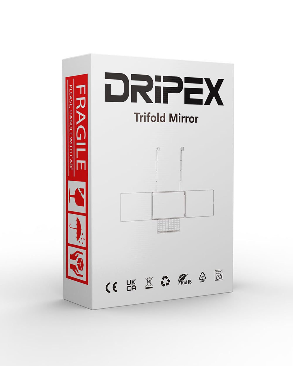 Dripex miroir usage à domicile et salon, pratique au quotidien.