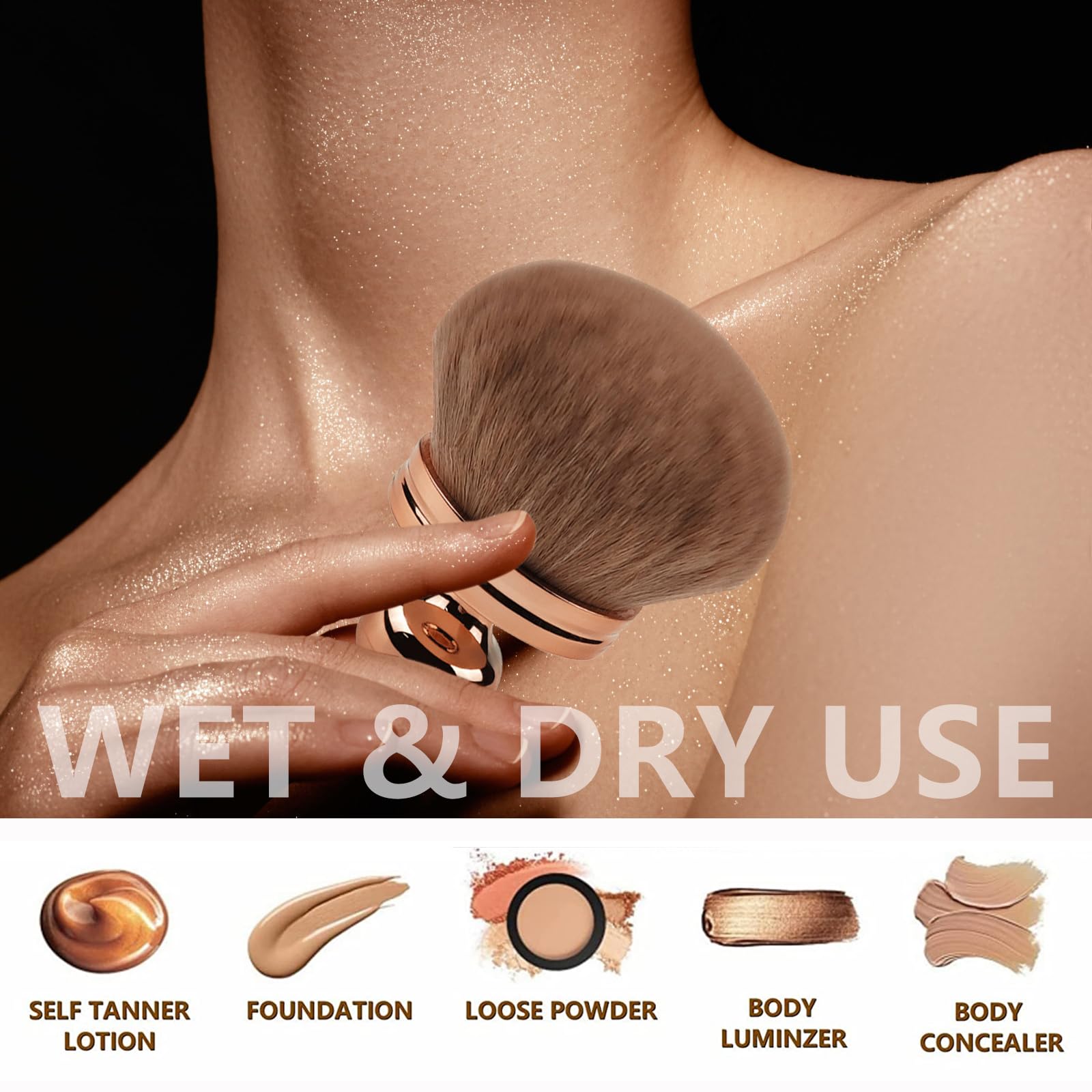 Brosse DRIPOO maquillage poudre, adaptée aussi au fond de teint liquide.