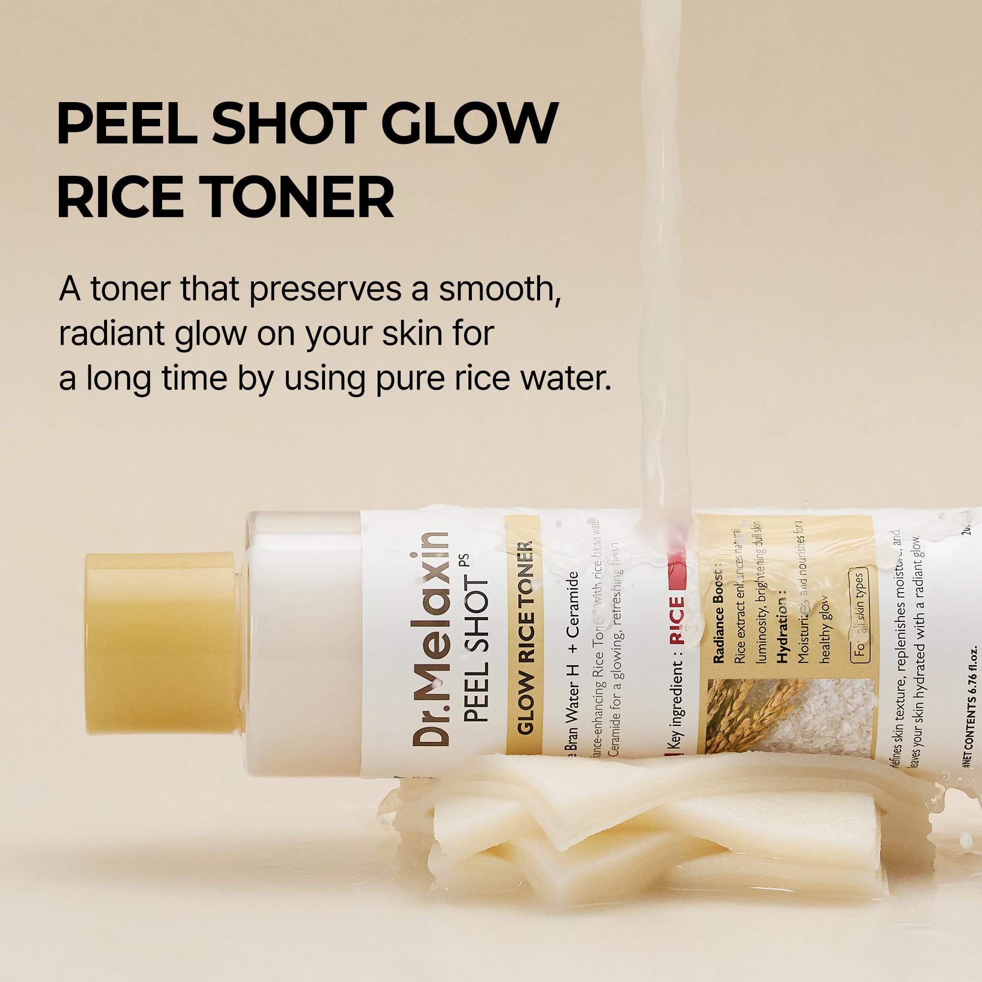 Dr.Melaxin tonique riz goutte hydratante prête à l'application.