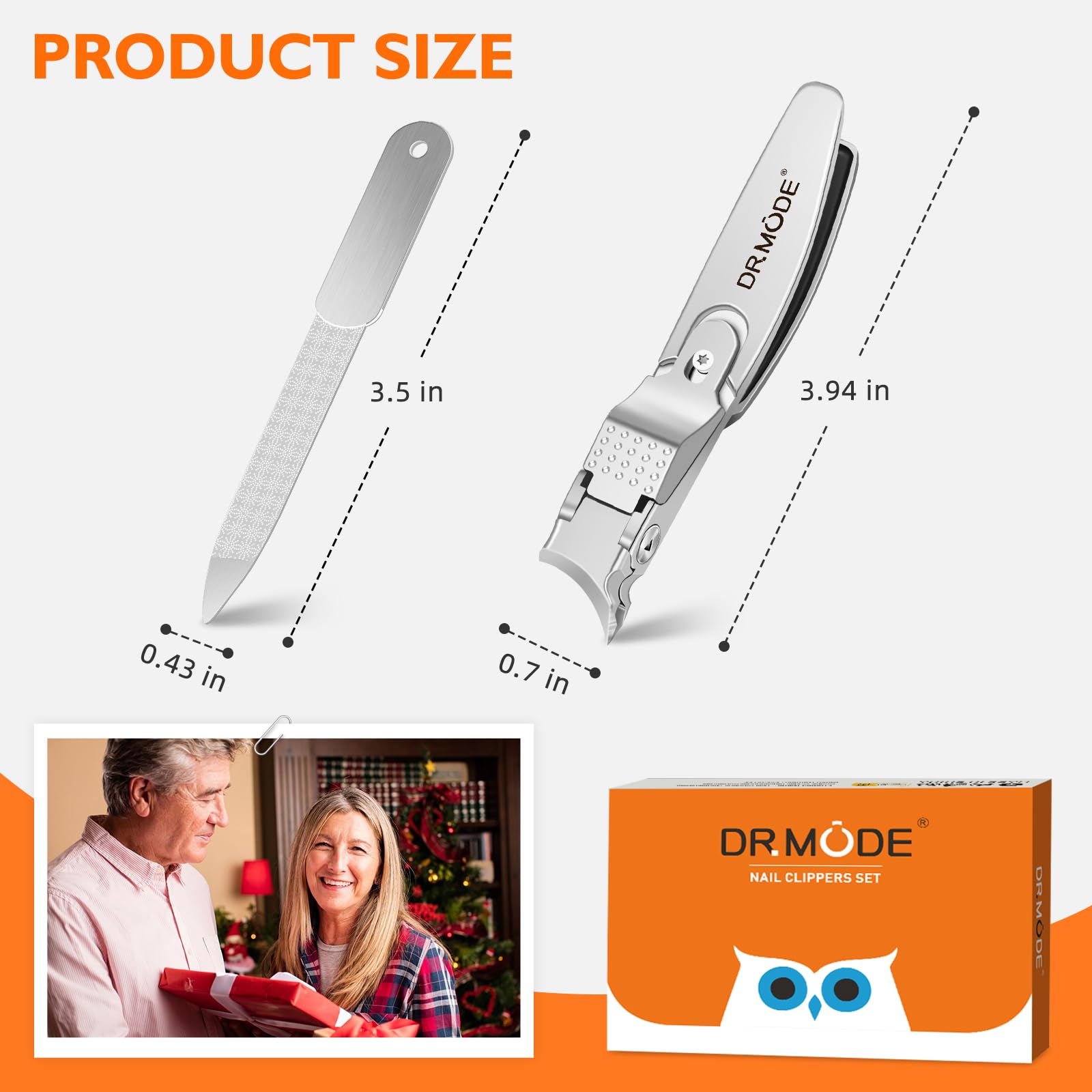 DRMODE Coupe-ongles cadeau pratique, idéal pour seniors et hommes.