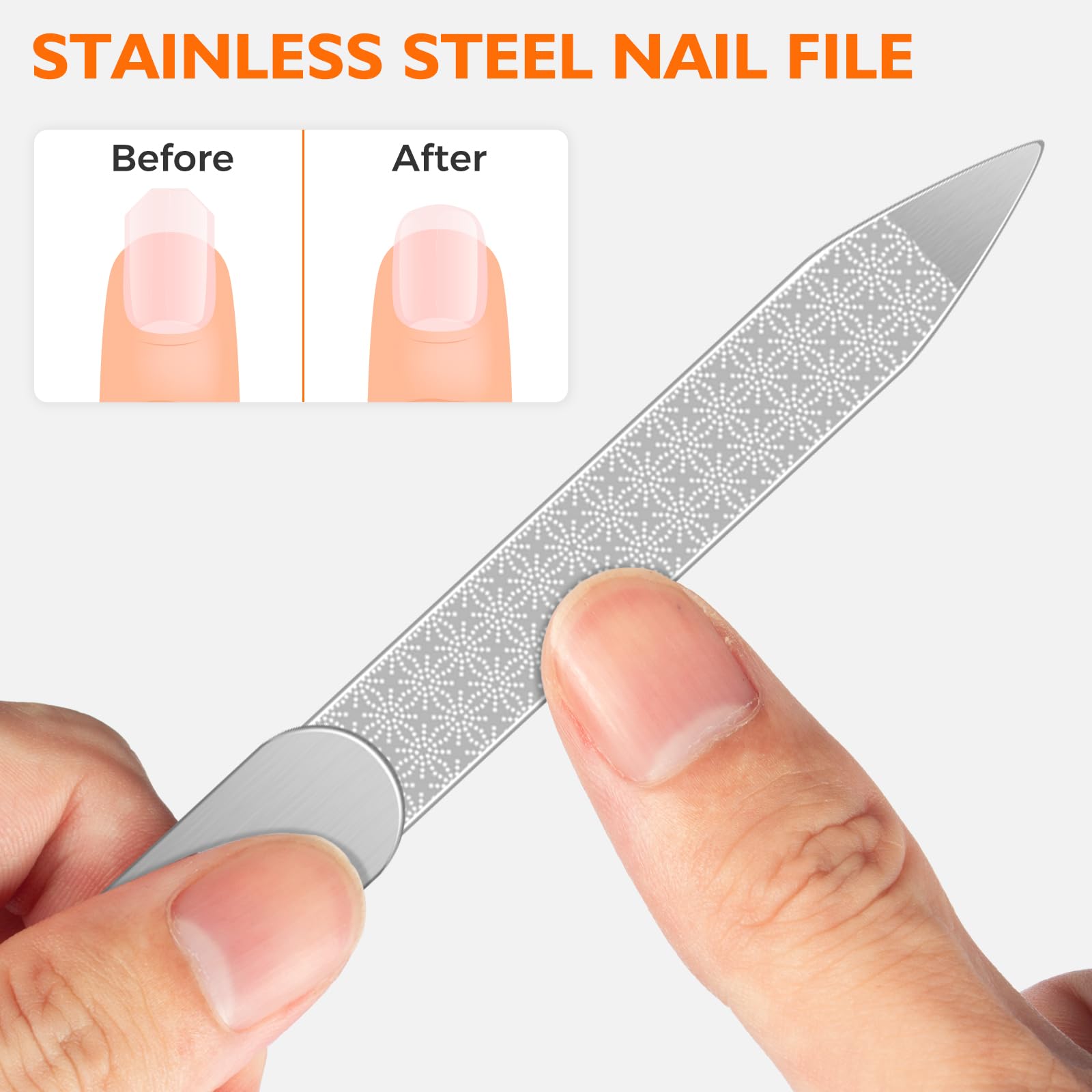 DRMODE Coupe-ongles réceptacle retient les débris pour un nettoyage rapide.