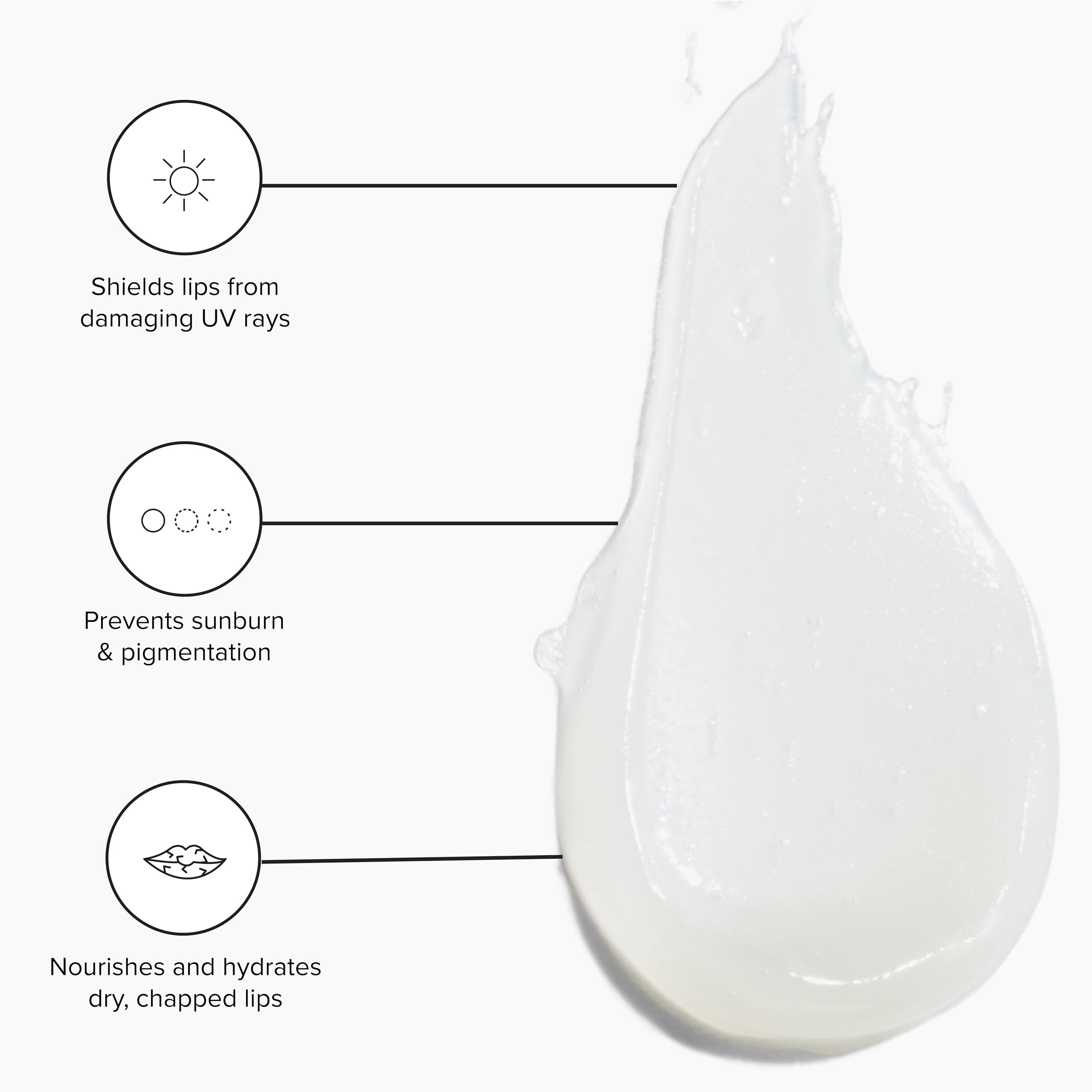 DRMTLGY baume lèvres SPF25 application facile sur lèvres sèches.