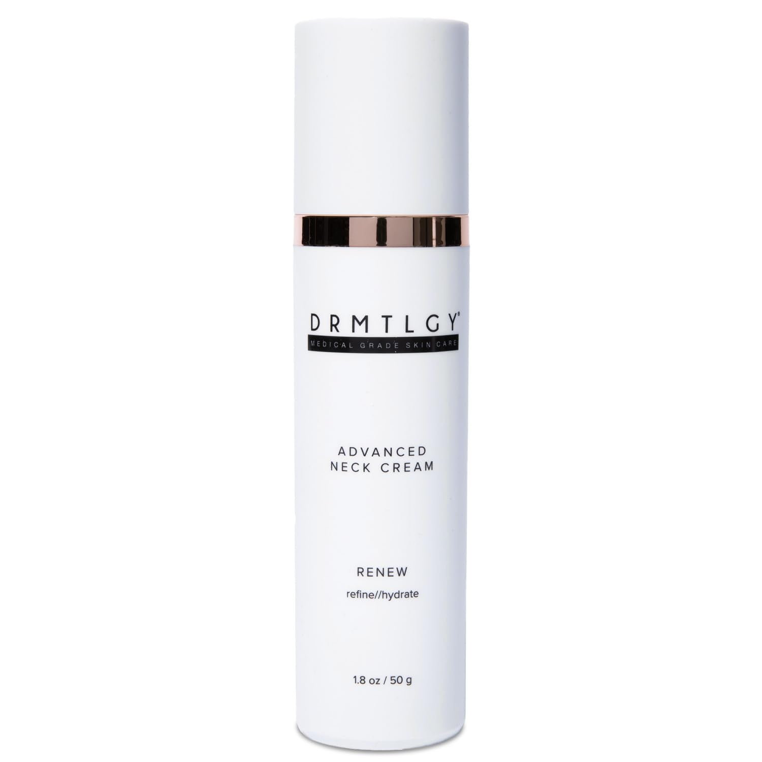 DRMTLGY bouteille crème cou pour hydratation ciblée et contour raffermi.