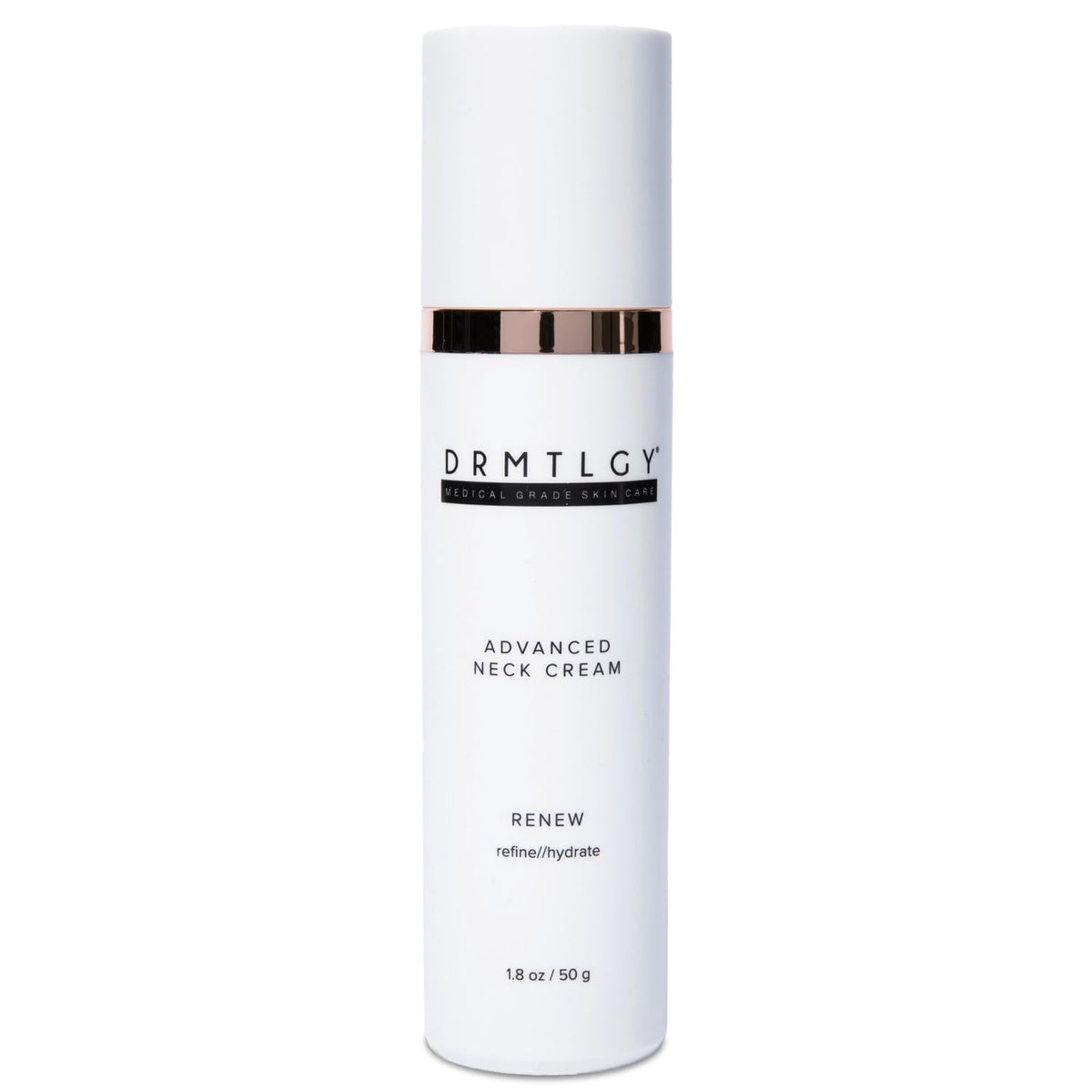 DRMTLGY bouteille crème cou pour hydratation ciblée et contour raffermi.