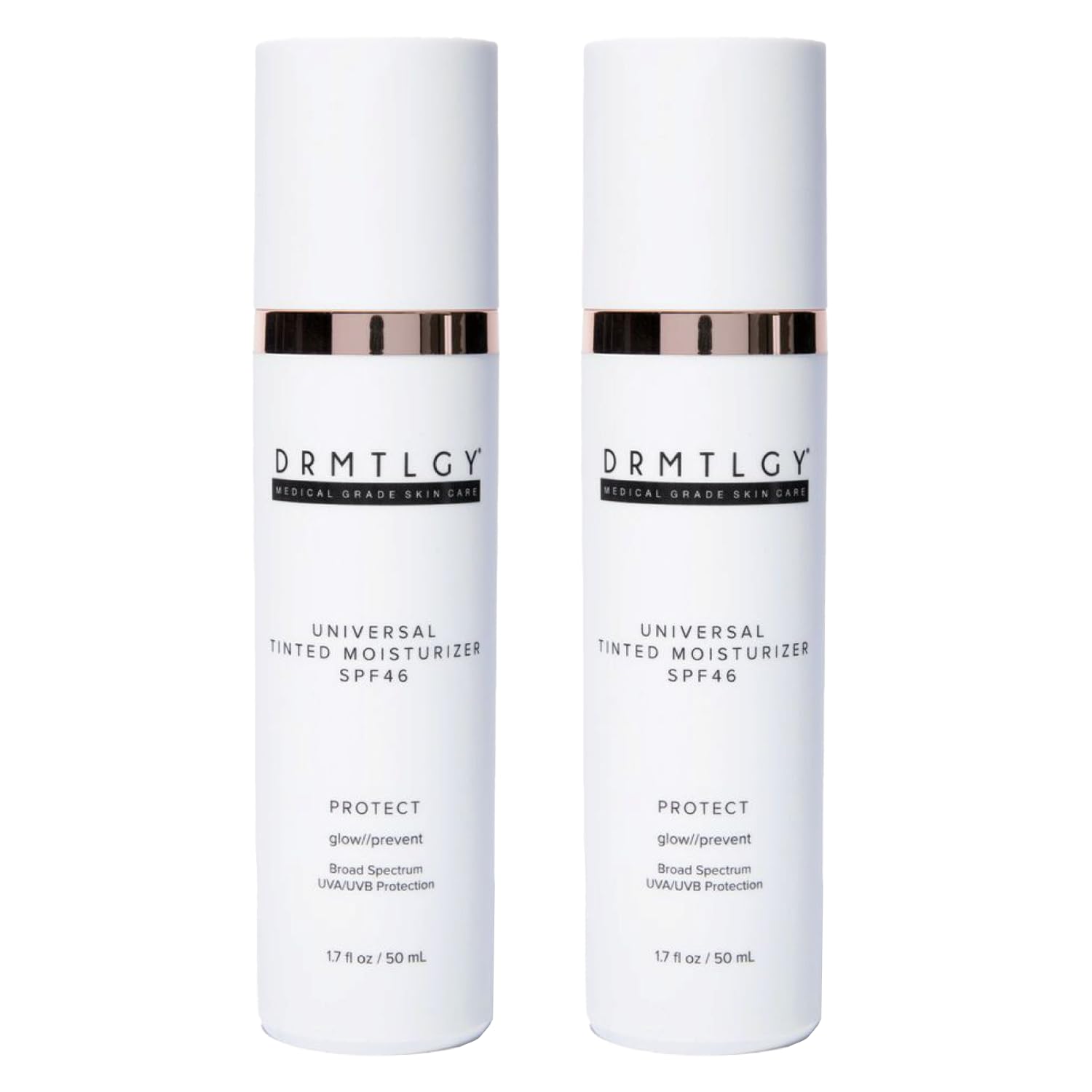 DRMTLGY bouteille teinte SPF 46: protection légère et éclat naturel.