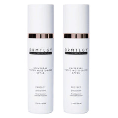 DRMTLGY bouteille teinte SPF 46: protection légère et éclat naturel.