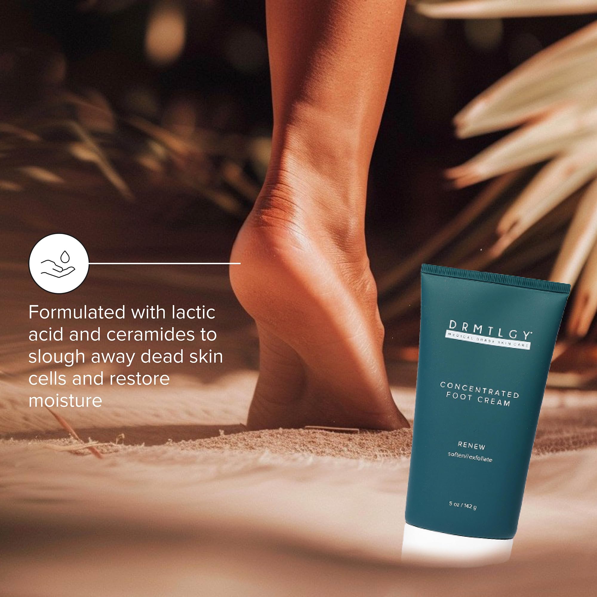 DRMTLGY Crème Pieds Absorption Rapide : pénètre rapidement sans résidu gras.