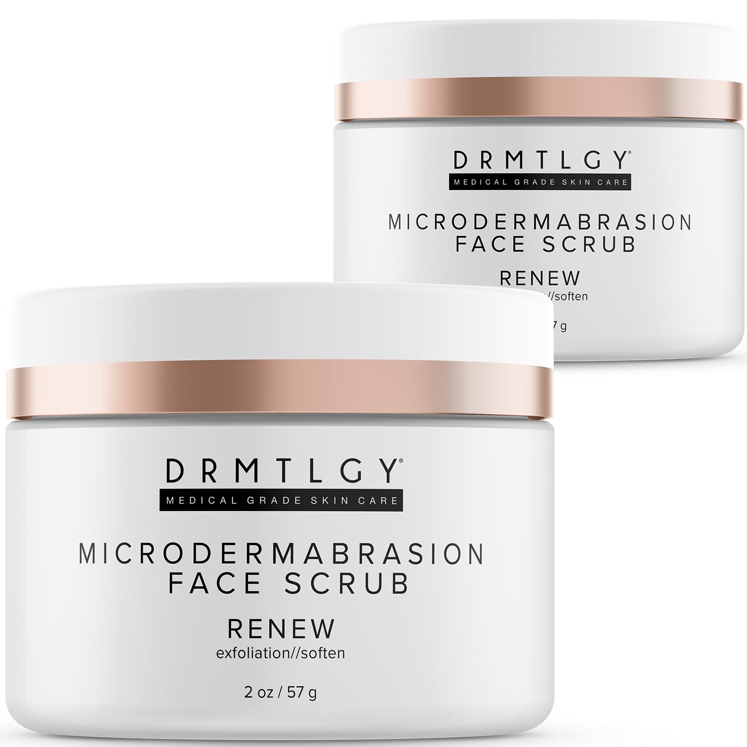 DRMTLGY gommage visage avec grains de pierre ponce pour peau plus lisse.