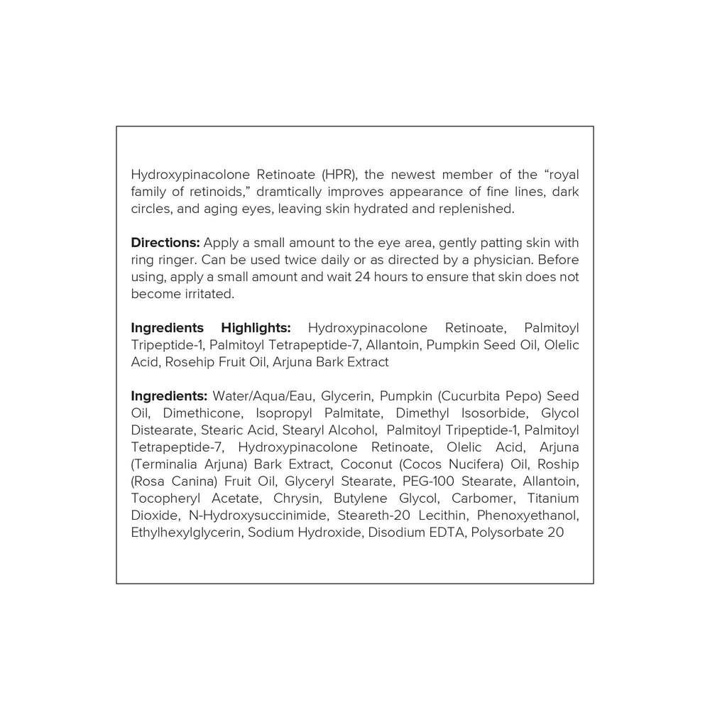 DRMTLGY HPR Confort et hydratation autour du regard.