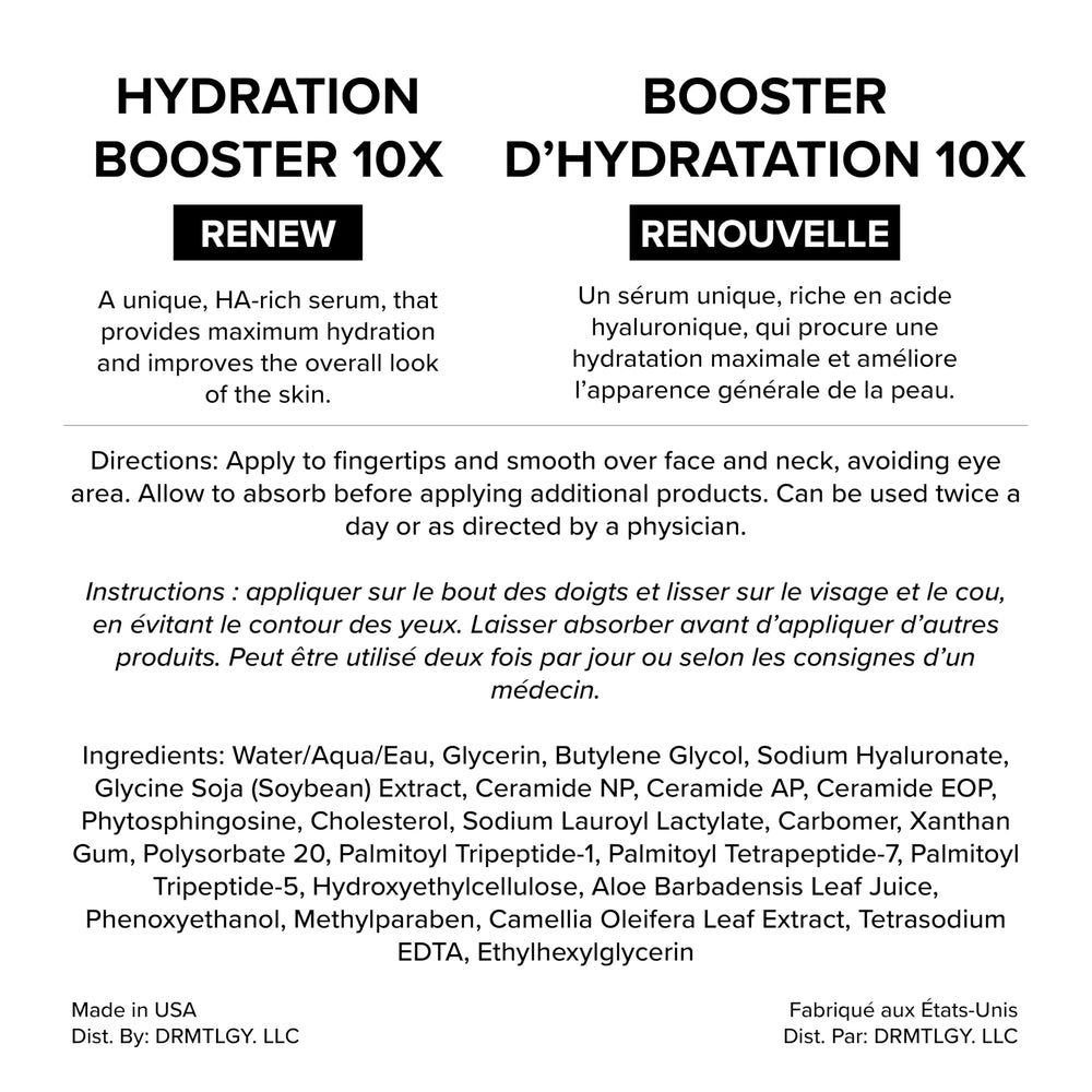 Application facile sur le visage avec DRMTLGY Hydration Booster et crème hydratante.