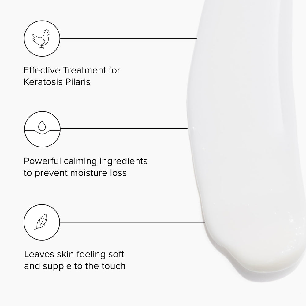 DRMTLGY Lotion: application sur le bras pour peau plus lisse.