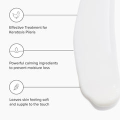 DRMTLGY Lotion: application sur le bras pour peau plus lisse.