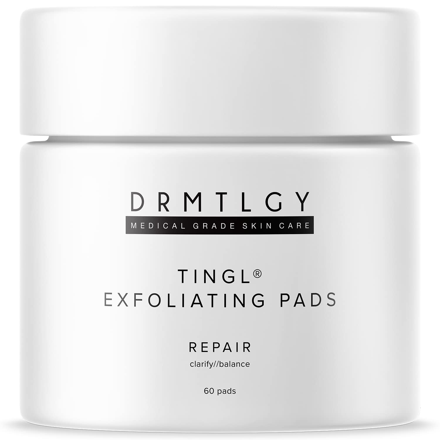 DRMTLGY Tingl – emballage des lingettes exfoliantes prêt à l’emploi.
